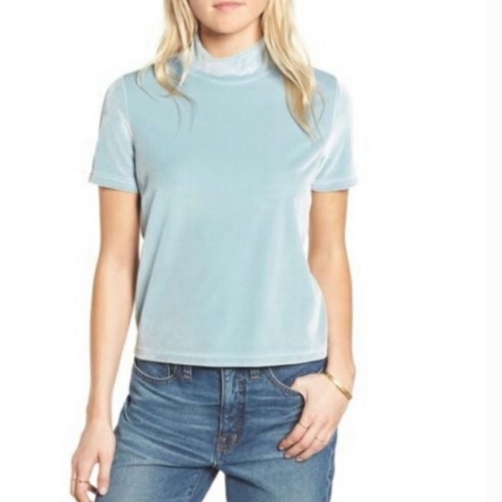 Madewell Velvet Mockneck Tee Size L